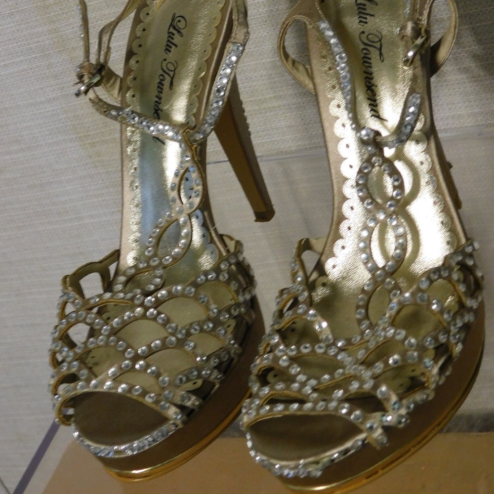LULU TOWNSEND 5" RHINESTONE SANDALS